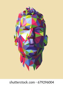 Low polly head illustration