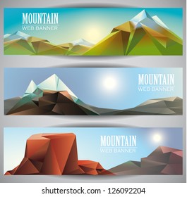 Low polly Mountains  web banners