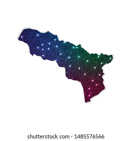Low poly Abkhazia map in geometric polygonal on white background. Vector Illustration Eps10.