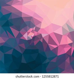 Low Poly abstract background with colorful triangular polygons with a brilliant