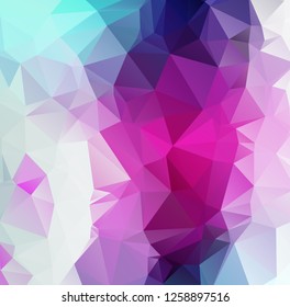 Low Poly abstract background with colorful triangular polygons with a brilliant