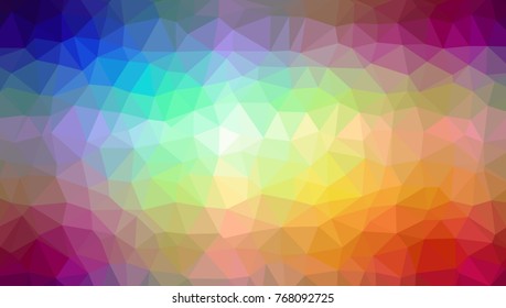 Bajo fondo polaco abstracto con coloridos polígonos triangulares con un brillante rango de colores.