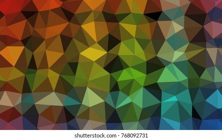 Fundo abstrato de baixa Poli com polígonos triangulares coloridos com uma gama de cores brilhantes.