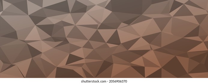 low poly abstract background. dark natural colors chaotic triangles of variable size and rotation. Minimalist layout for business card landing page wallpaper website brochure. Trendy vector eps10