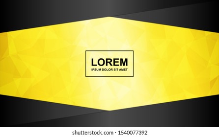 Low Poly Abstract Background with Gold and Black Metal