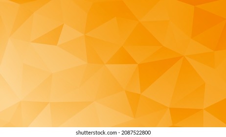 Low poly abstract background. Modern warm polygonal background. Orange triangular banner. Tangerine triangular shapes.