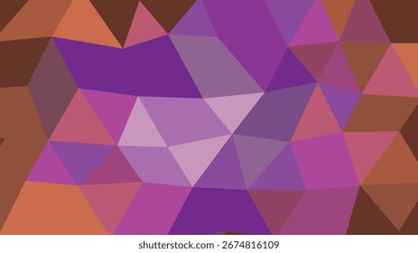 Um fundo abstrato poli baixo com formas geométricas e triângulos púrpura e laranja. Formato vetorial escalonável adequado para impressão ...