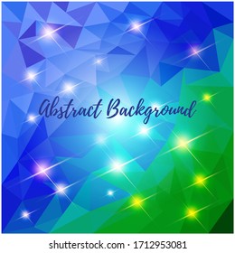 LOW POLY ABSTRACT BACKGROUND WITH SHINY STAR GLOWING EFFECT