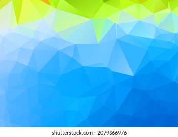 Low poly abstract blue background consisting of triangles. Vector art.