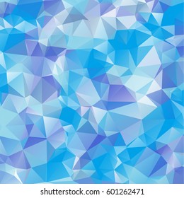 Low poly abstract blue background consisting of triangles. Vector art.