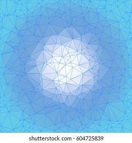 Low poly abstract blue background consisting of triangles. Vector art.