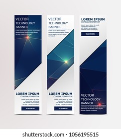 Low Poly abstract brochure, flyer, banner on dark geometric Background with light Lines.
Low poly vector illustration.
