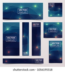 Low Poly abstract brochure, flyer, banner on dark geometric Background with light Lines.
Low poly vector illustration.
