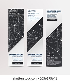 Low Poly abstract brochure, flyer, banner on black geometric Background with Lines.
Low poly vector illustration.
