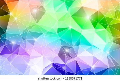 Low poly abstract colorful background consisting of triangles. Vector art