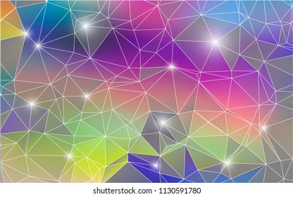Low poly abstract colorful background consisting of triangles. Vector art