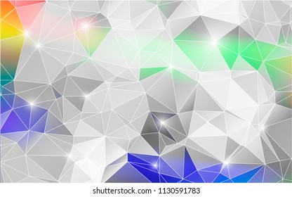Low poly abstract colorful background consisting of triangles. Vector art