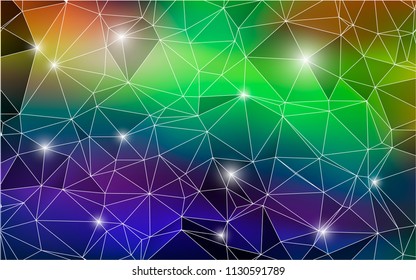 Low poly abstract colorful background consisting of triangles. Vector art