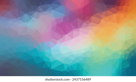 Fondo colorido abstracto bajo poli, de moda, geométrico, papel tapiz poligonal cibernético, póster de estilo triángulo