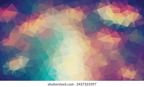 Fondo colorido abstracto bajo poli, de moda, geométrico, papel tapiz poligonal cibernético, póster de estilo triángulo