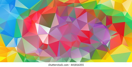 Low poly abstract colorful background consisting of triangles. Vector art.