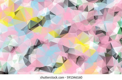 Low poly abstract colorful background consisting of triangles. Vector art.