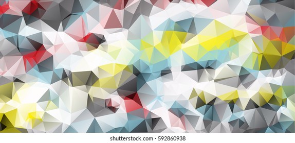 Low poly abstract colorful background consisting of triangles. Vector art.