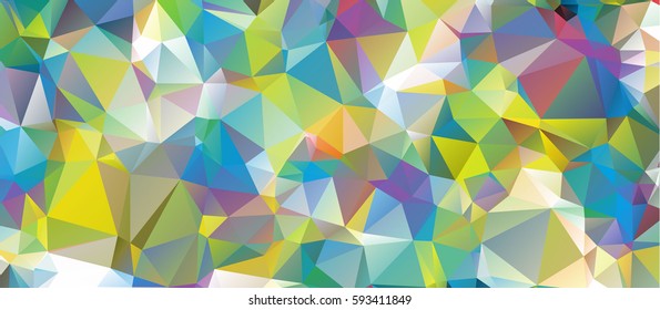 Low poly abstract colorful background consisting of triangles. Vector art.