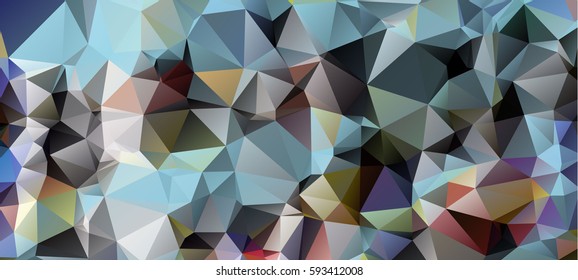 Low poly abstract colorful background consisting of triangles. Vector art.
