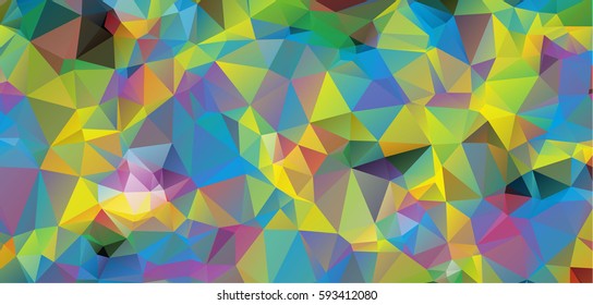Low poly abstract colorful background consisting of triangles. Vector art.