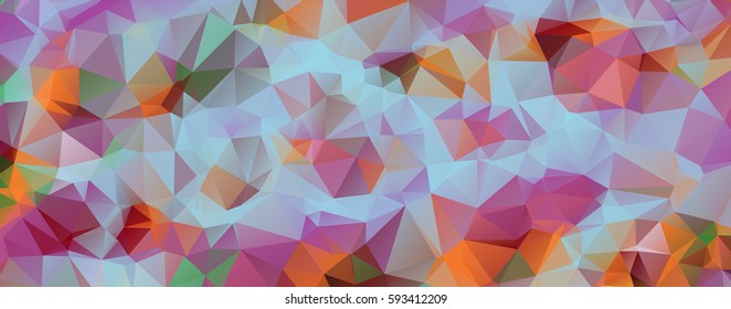 Low poly abstract colorful background consisting of triangles. Vector art.