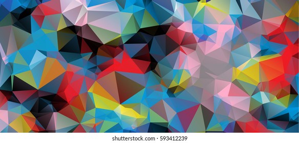Low poly abstract colorful background consisting of triangles. Vector art.