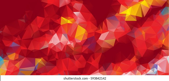 Low poly abstract colorful background consisting of triangles. Vector art.