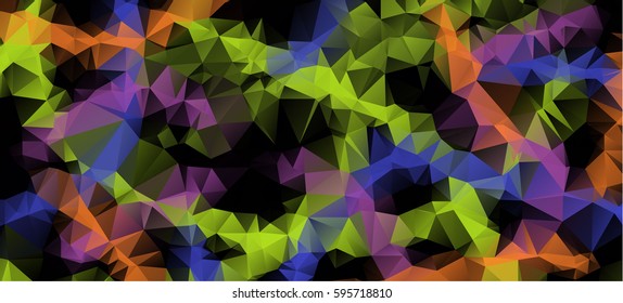 Low poly abstract colorful background consisting of triangles. Vector art.