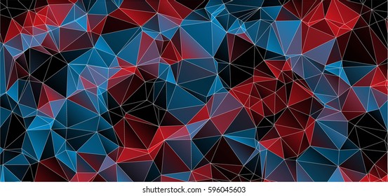 Low poly abstract colorful background consisting of triangles. Vector art.