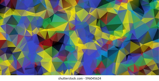 Low poly abstract colorful background consisting of triangles. Vector art.