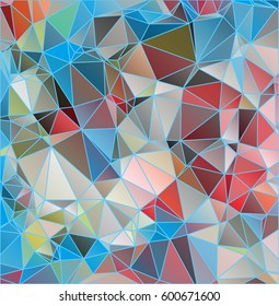 Low poly abstract colorful background consisting of triangles. Vector art.