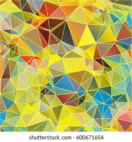 Low poly abstract colorful background consisting of triangles. Vector art.
