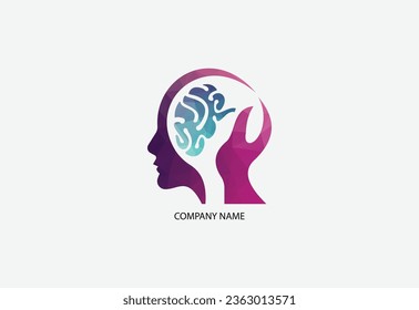  Low poly abstract digital human brain.