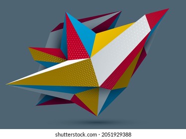 Low-Poly-abstrakte Form, Vektordesign Polygonkunst, geometrisches, dynamisches Design, mit Maschenlinien.