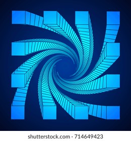 Low poly abstract futuristic architecture wireframe mesh background. Scinece and tech vector illustration.