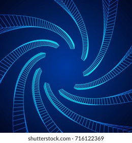Low poly abstract futuristic architecture wireframe mesh background. Scinece and tech vector illustration.
