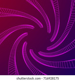 Low poly abstract futuristic architecture wireframe mesh background. Scinece and tech vector illustration.