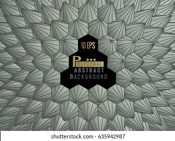 Low poly abstract geometric template background durian or spiky shape with gray color tone
