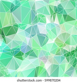 Low poly abstract green background consisting of triangles. Vector art.
