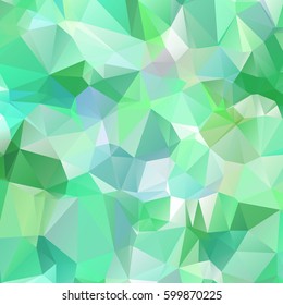 Low poly abstract green background consisting of triangles. Vector art.