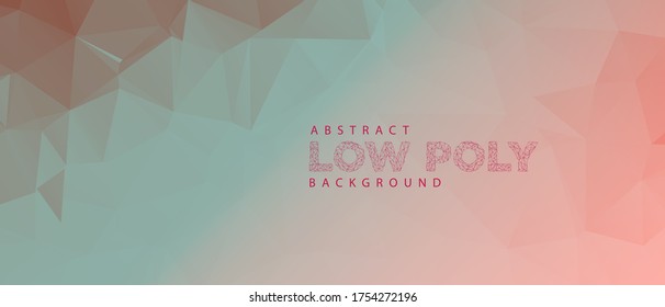 Low poly abstract pink and sea blue color geometric background template for projects, presentation and business work, vector