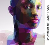 Low poly abstract portrait of a black girl