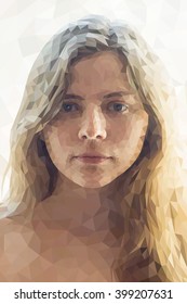 Low poly abstract portrait of a girl. Abstract polygonal illustration.