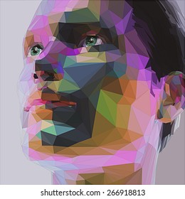 Low Poly Abstract Portrait Man